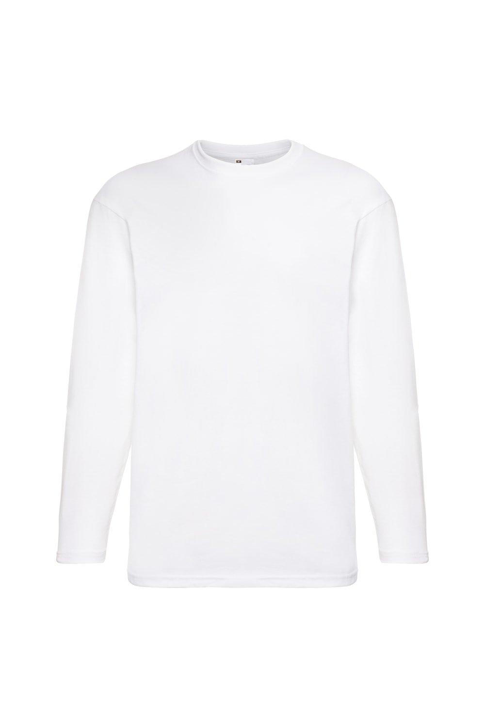 Повседневная футболка Value с длинным рукавом Universal Textiles, белый мужская футболка лиса русская краса xl серый меланж
