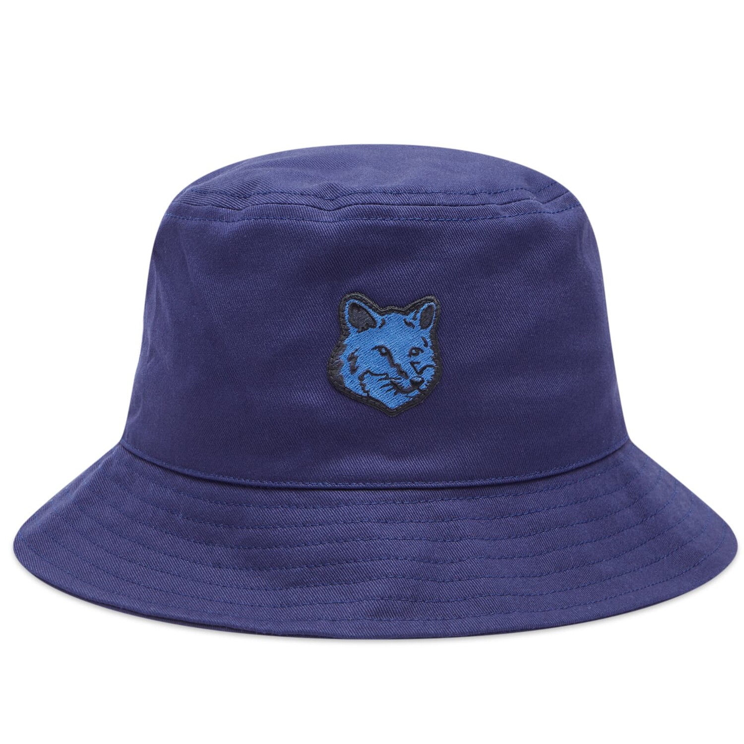 

Панама Maison Kitsune Fox Head Patch, цвет Ink Blue