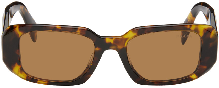 

Прямоугольные солнцезащитные очки черепаховой расцветки Prada Eyewear