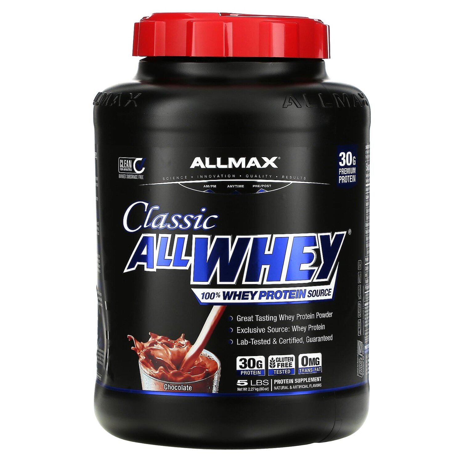 

Classic AllWhey, 100% Whey Protein, 100% сывороточный протеин, шоколад, 2,27 кг (5 фунтов), ALLMAX