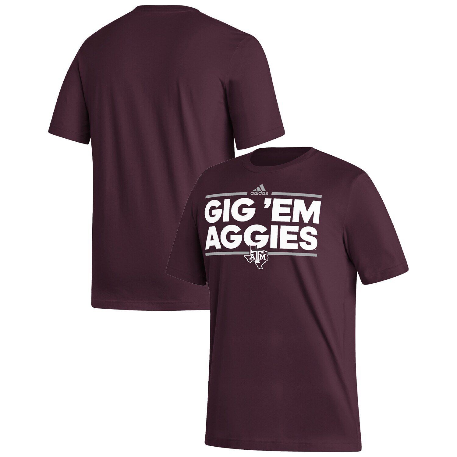 

Мужская темно-бордовая футболка Texas A&M Aggies Local Dassler Fresh adidas