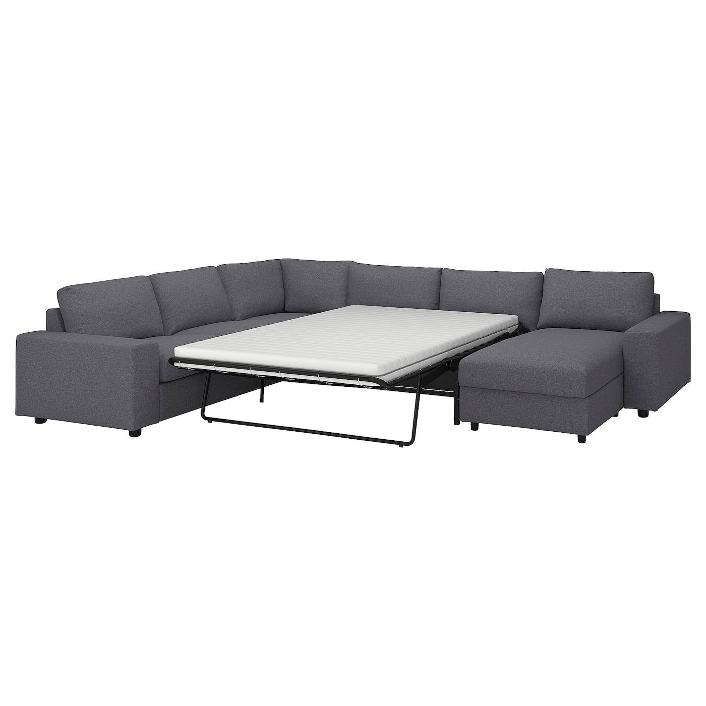 ВИМЛЕ 5-местный, диван-кровать угловой раздел., с широкими подлокотниками/Гуннаред средний серый VIMLE IKEA