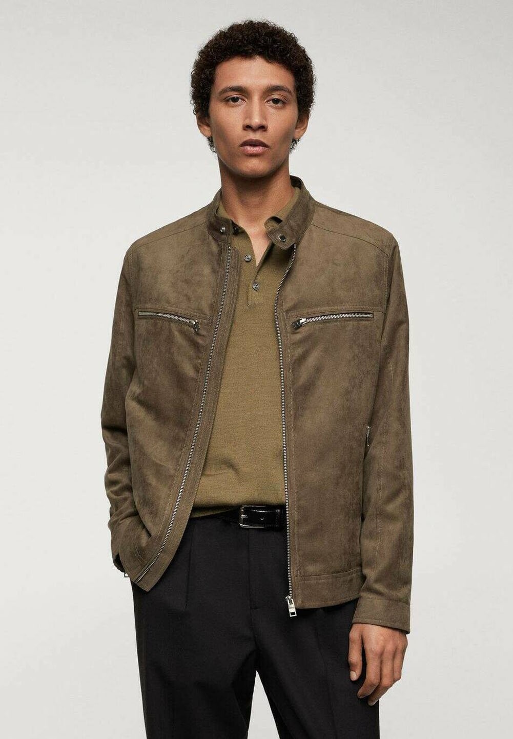 

Куртка из искусственной кожи Mango, цвет khaki