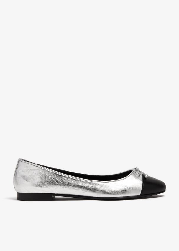 

Балетки Tory Burch Cap-Toe, серебряный