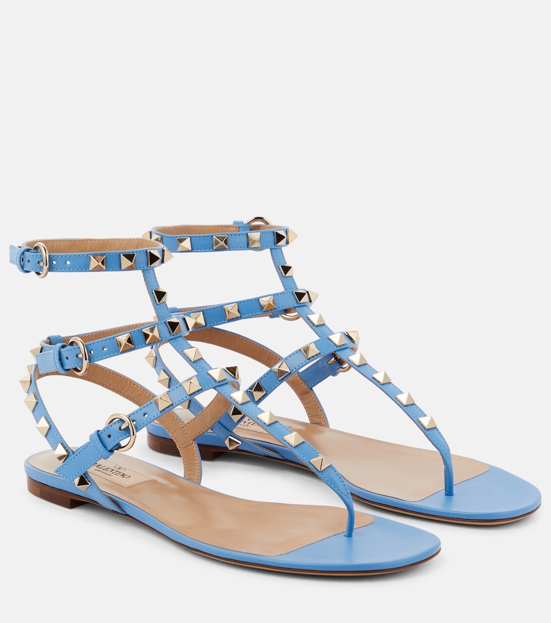 

Кожаные сандалии Valentino Garavani Rockstud Valentino Garavani, синий