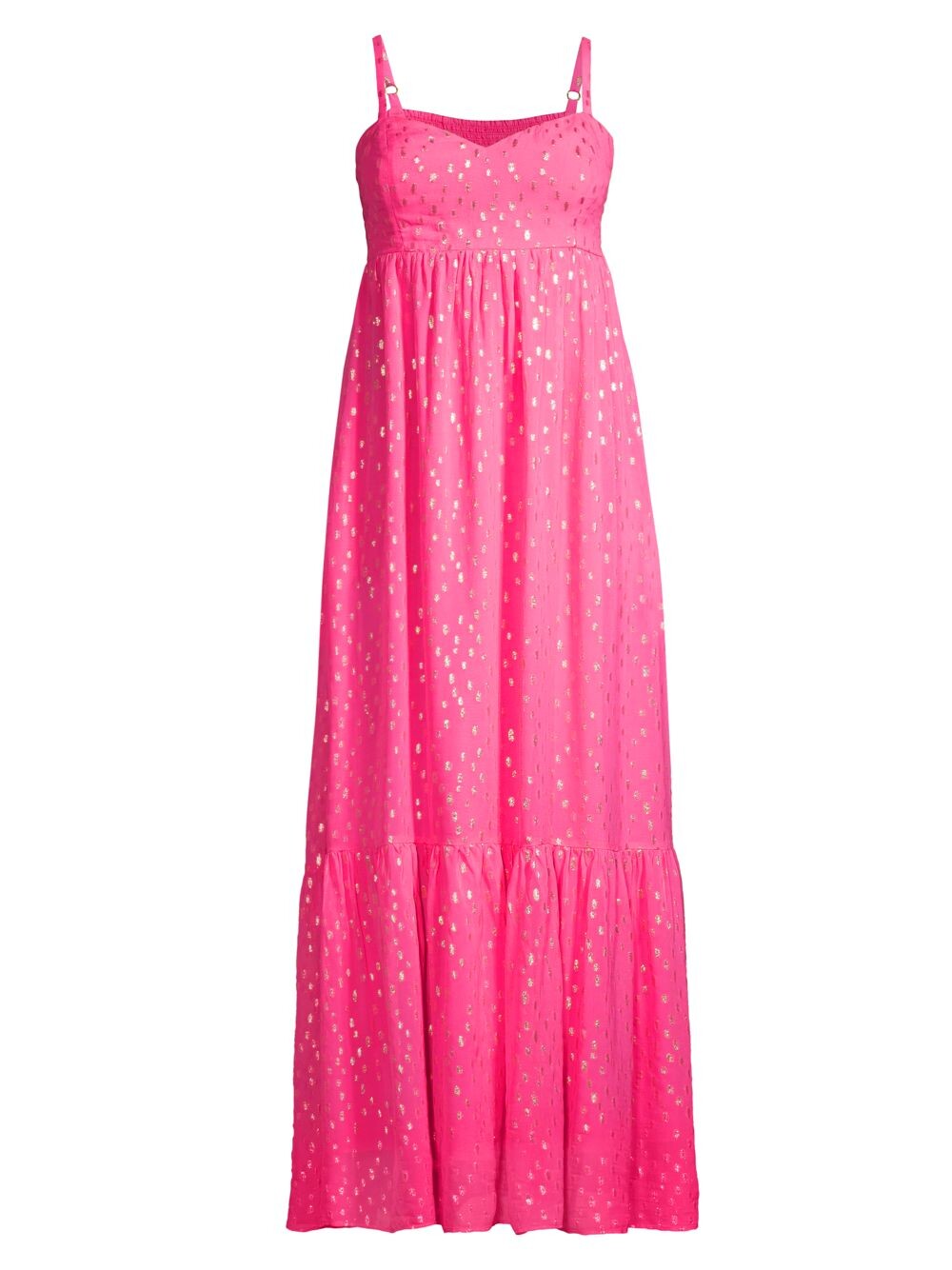 

Макси-платье Heidi в горошек с эффектом металлик Lilly Pulitzer, розовый