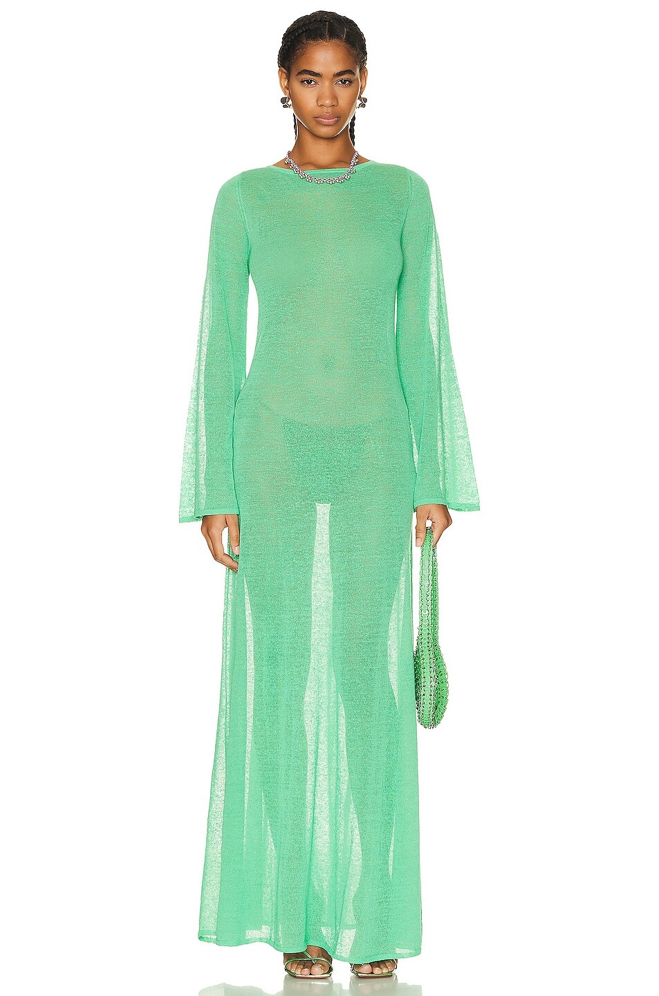

Платье макси Shani Shemer Amanda Knit, цвет Grass Green