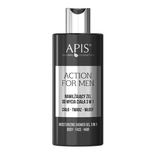 

Увлажняющий гель для мытья тела 3в1 300мл Apis Action For Men, APIS Professional