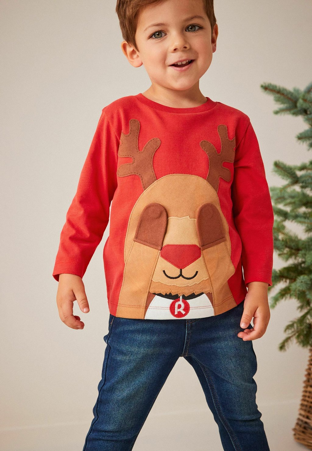 Рубашка с длинным рукавом CHRISTMAS STANDARD Next, цвет red reindeer busy reindeer