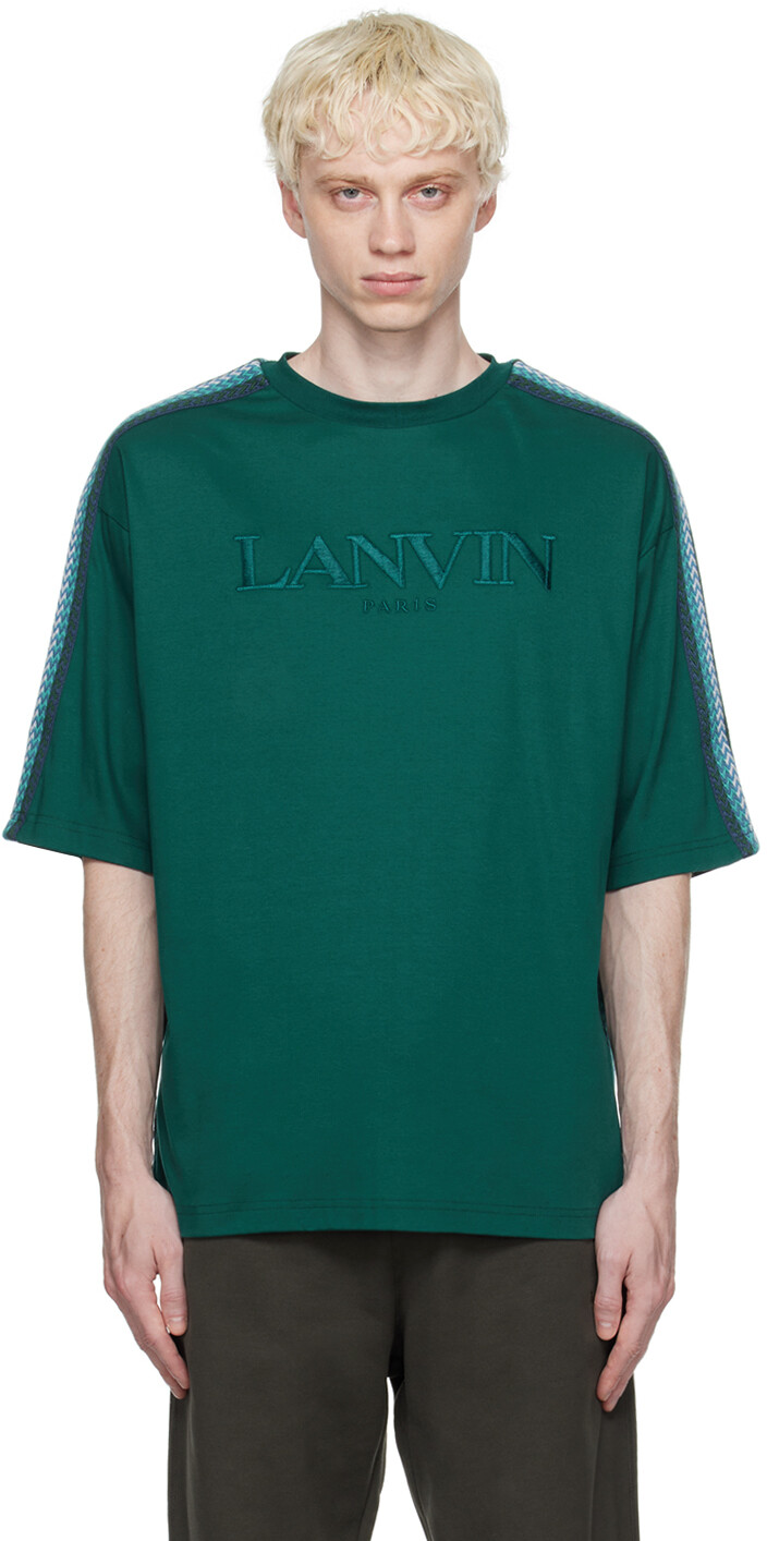 

Синяя футболка с боковым бордюром Lanvin, Синий