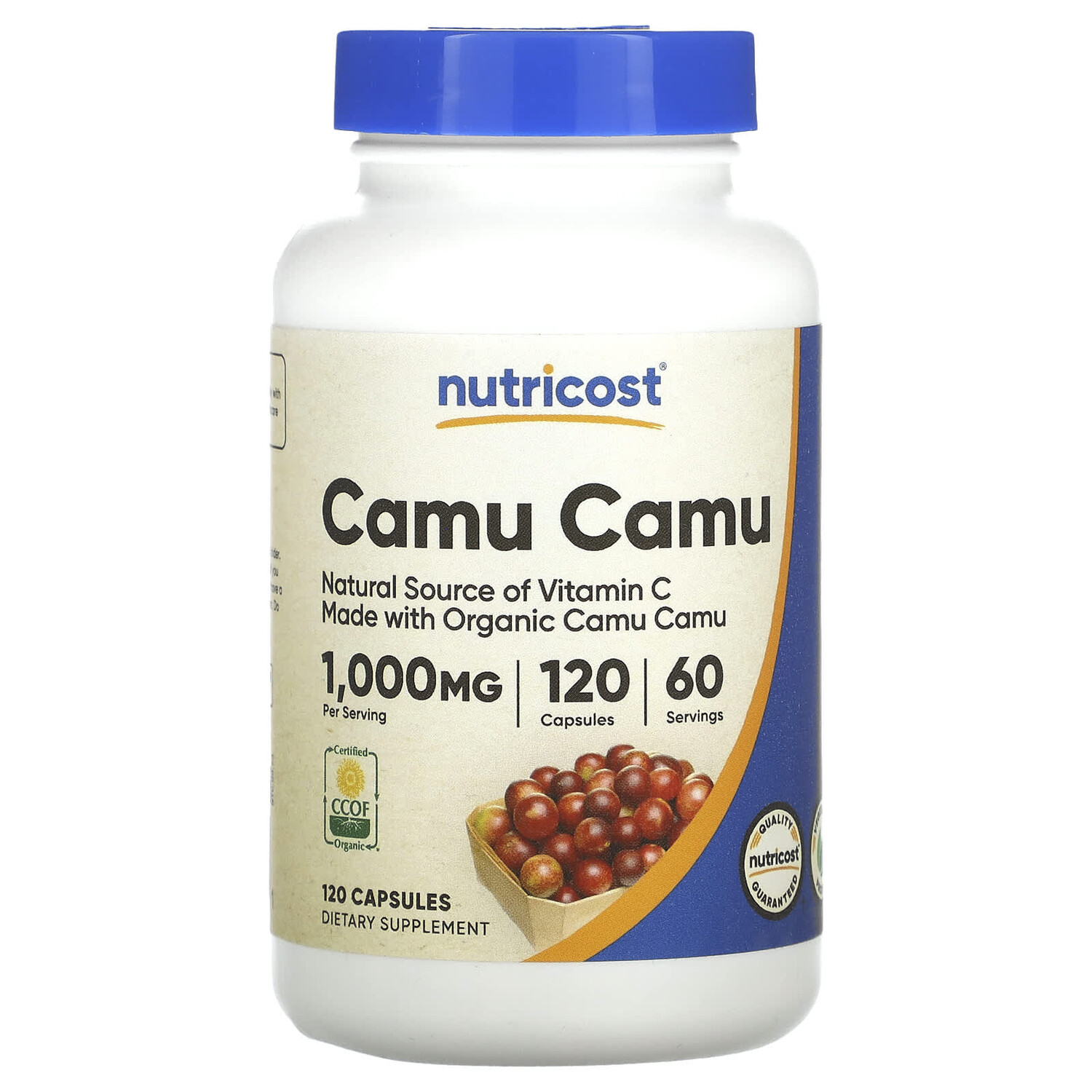 

Каму-каму, 500 мг, 120 капсул, Nutricost