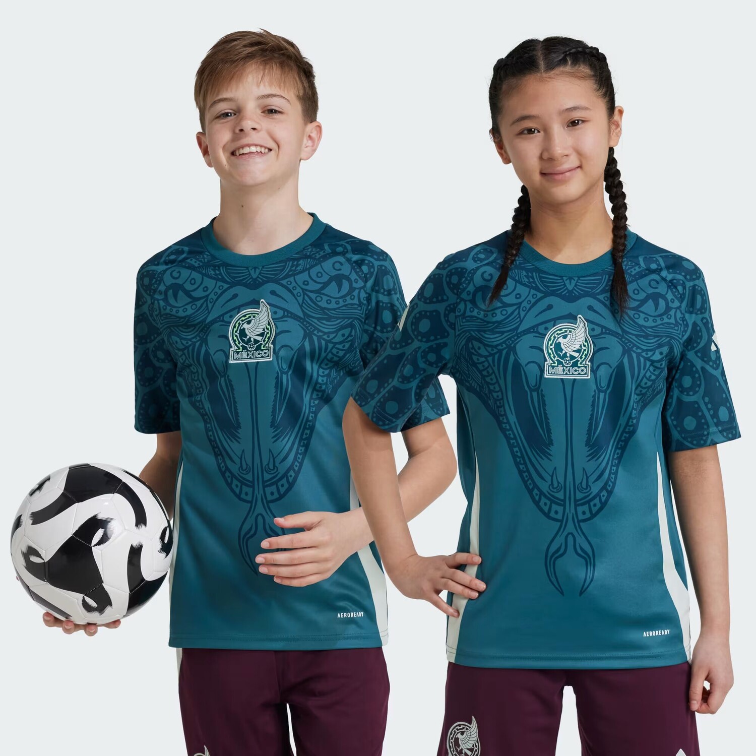 

Детская предматчевая майка Мексики Adidas, цвет Mystery Green