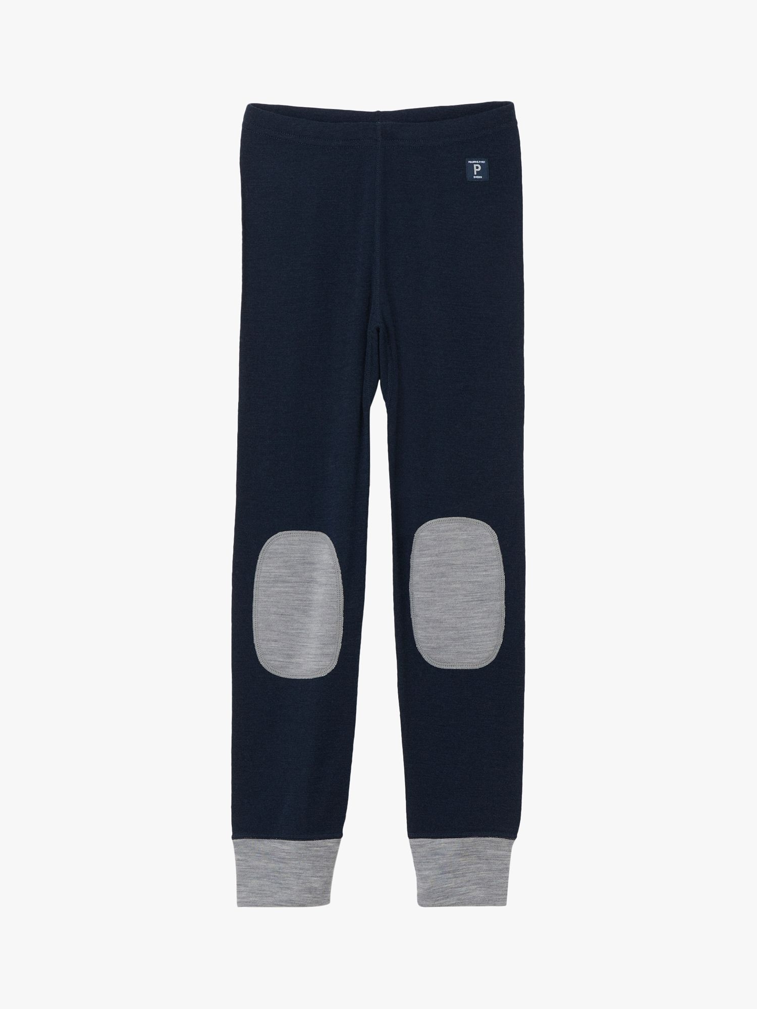 Детские брюки до колена контрастного цвета из шерсти мериноса Polarn O. Pyret, серо-голубой брюки o stin 42 размер
