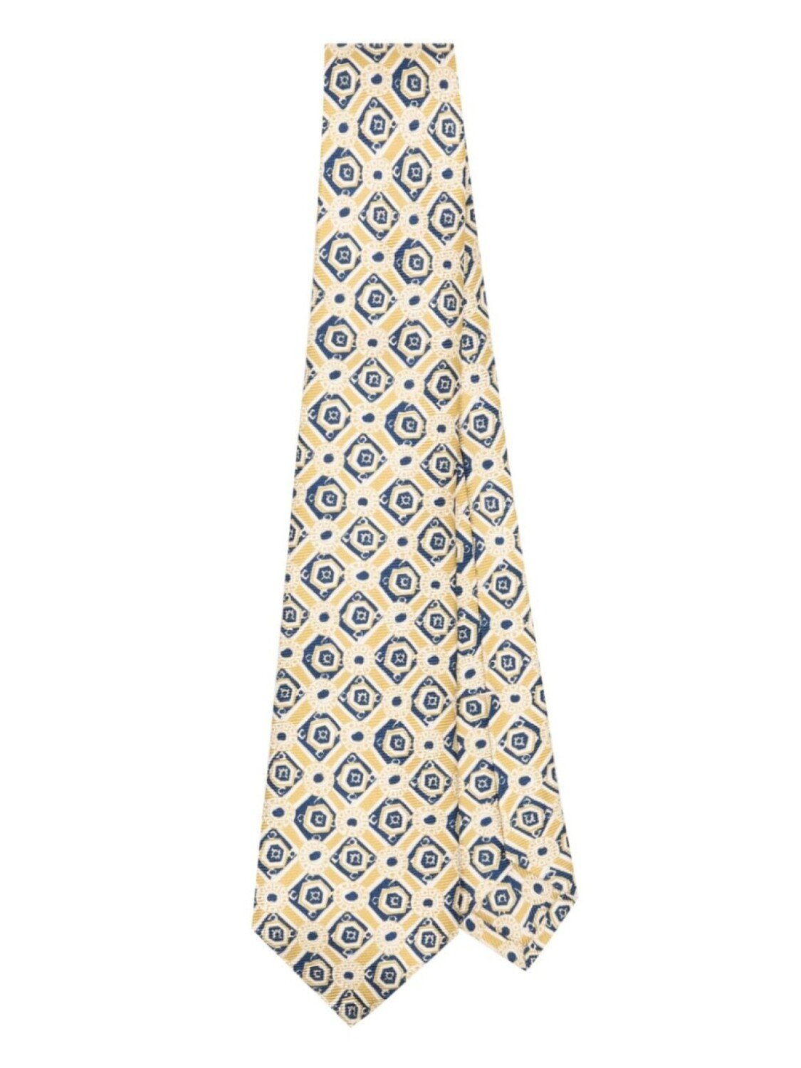 

Kiton шелковый галстук с геометричным узором, желтый