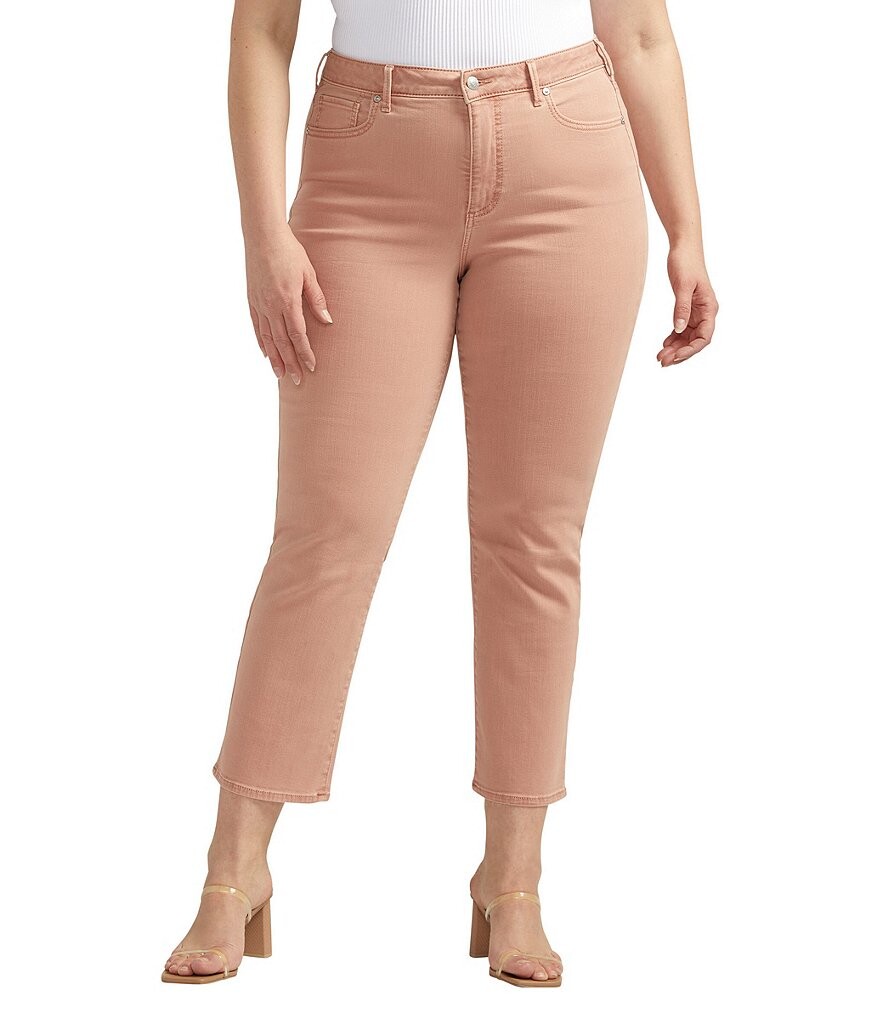 

Silver Jeans Co. Джинсы больших размеров Power Stretch прямого кроя с высокой посадкой, оранжевый