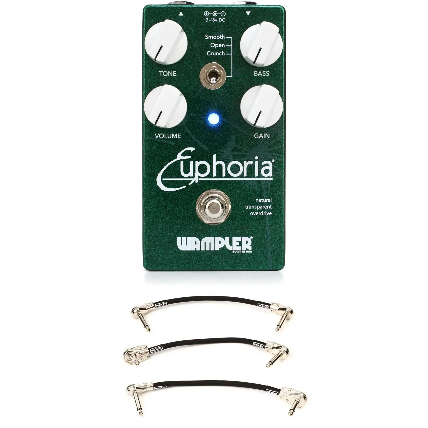 

Педаль овердрайва Wampler Euphoria с комплектом из 3 соединительных кабелей