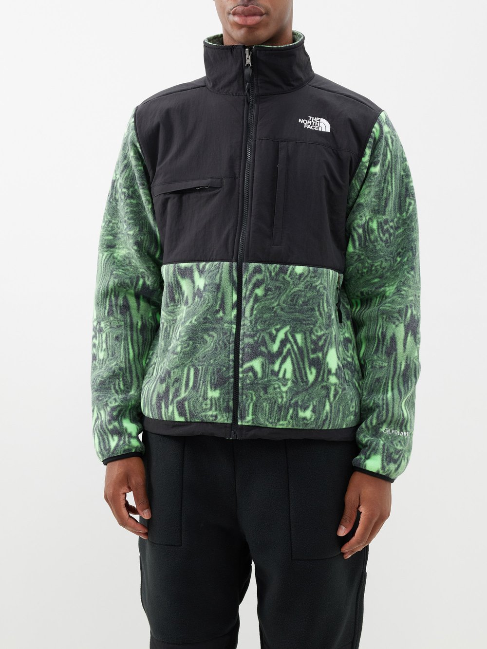 Флисовая куртка denali с деформирующим принтом The North Face, зеленый