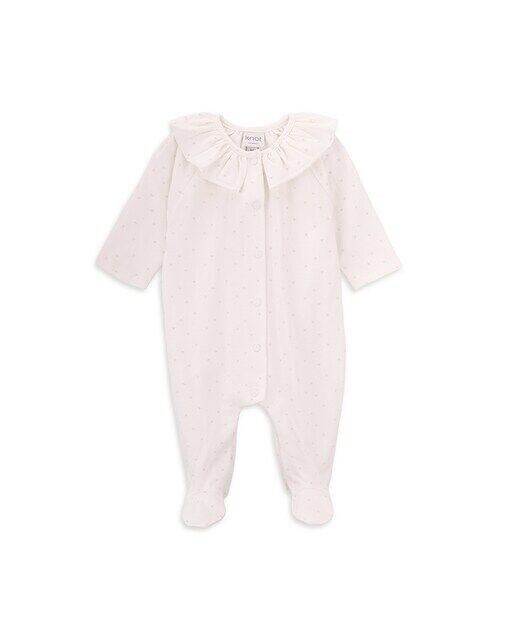 

Комбинезон для девочки из органического хлопка с воротником с рюшами Knot, белый
