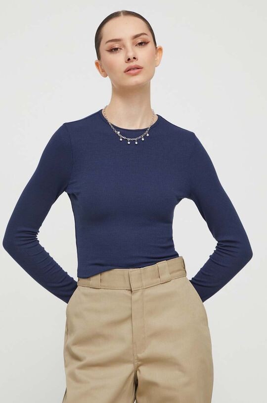 

Футболка с длинными рукавами Abercrombie & Fitch, темно-синий