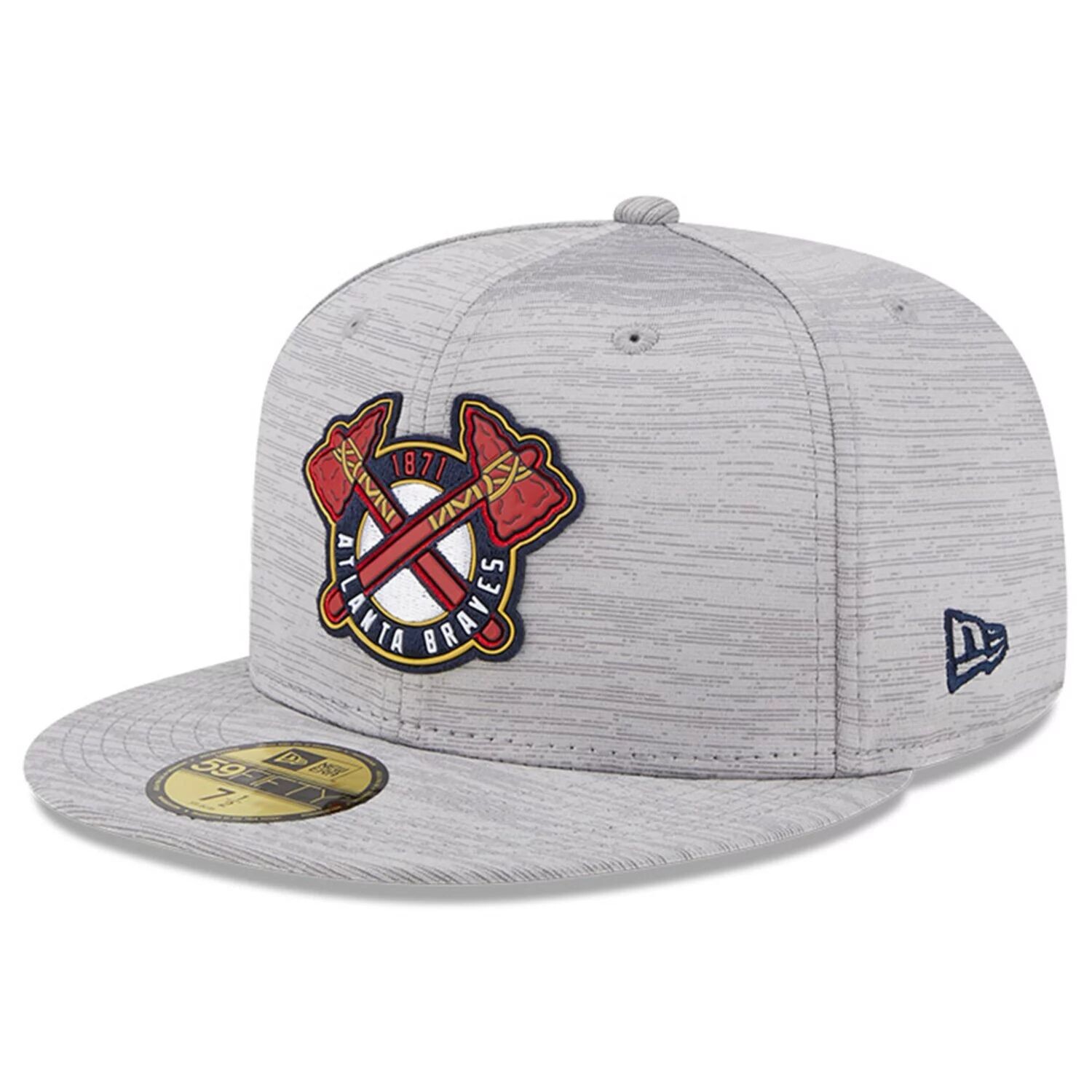 

Мужская облегающая шляпа New Era Grey Atlanta Braves 2023 Clubhouse 59FIFTY