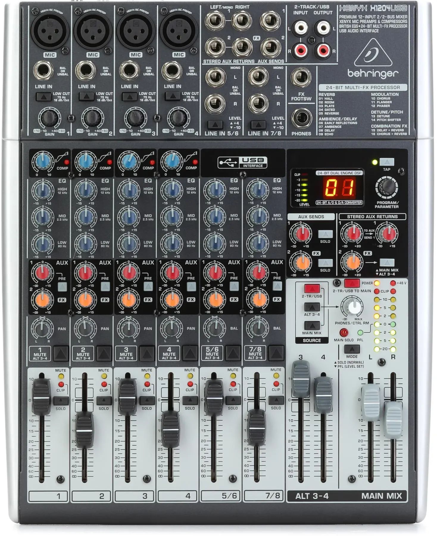 

Behringer Xenyx X1204USB-микшер с USB и эффектами