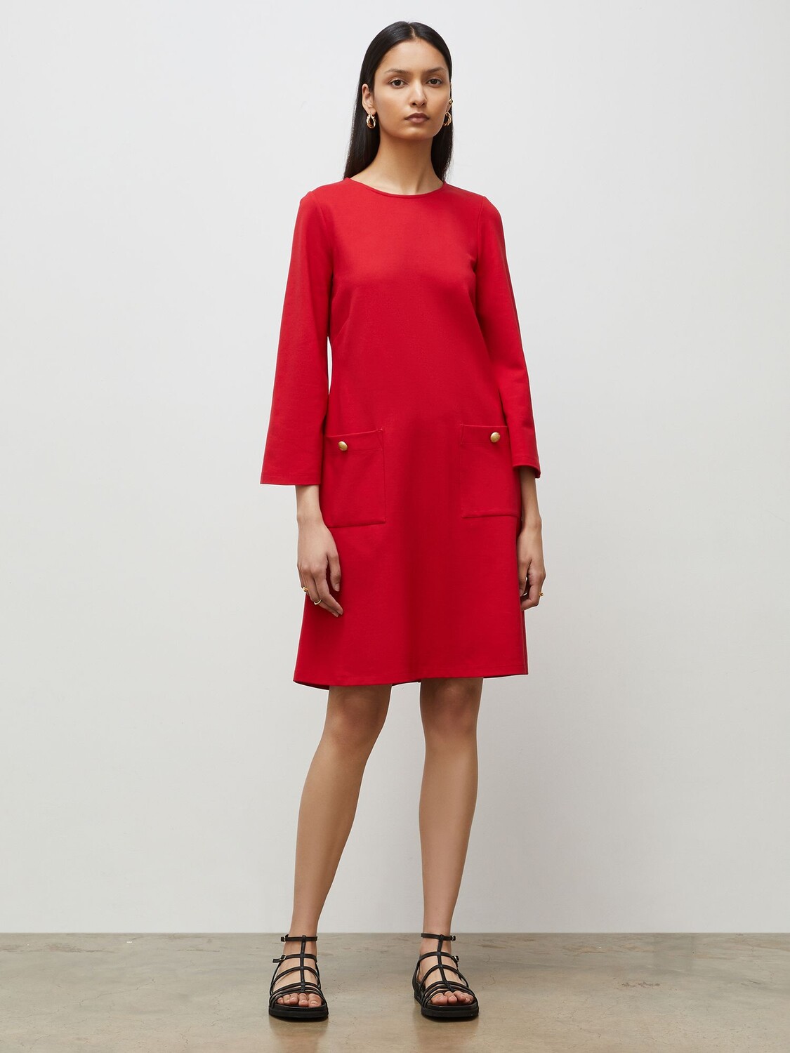 

Туника длиной до колена из джерси Finery Leilani, красная