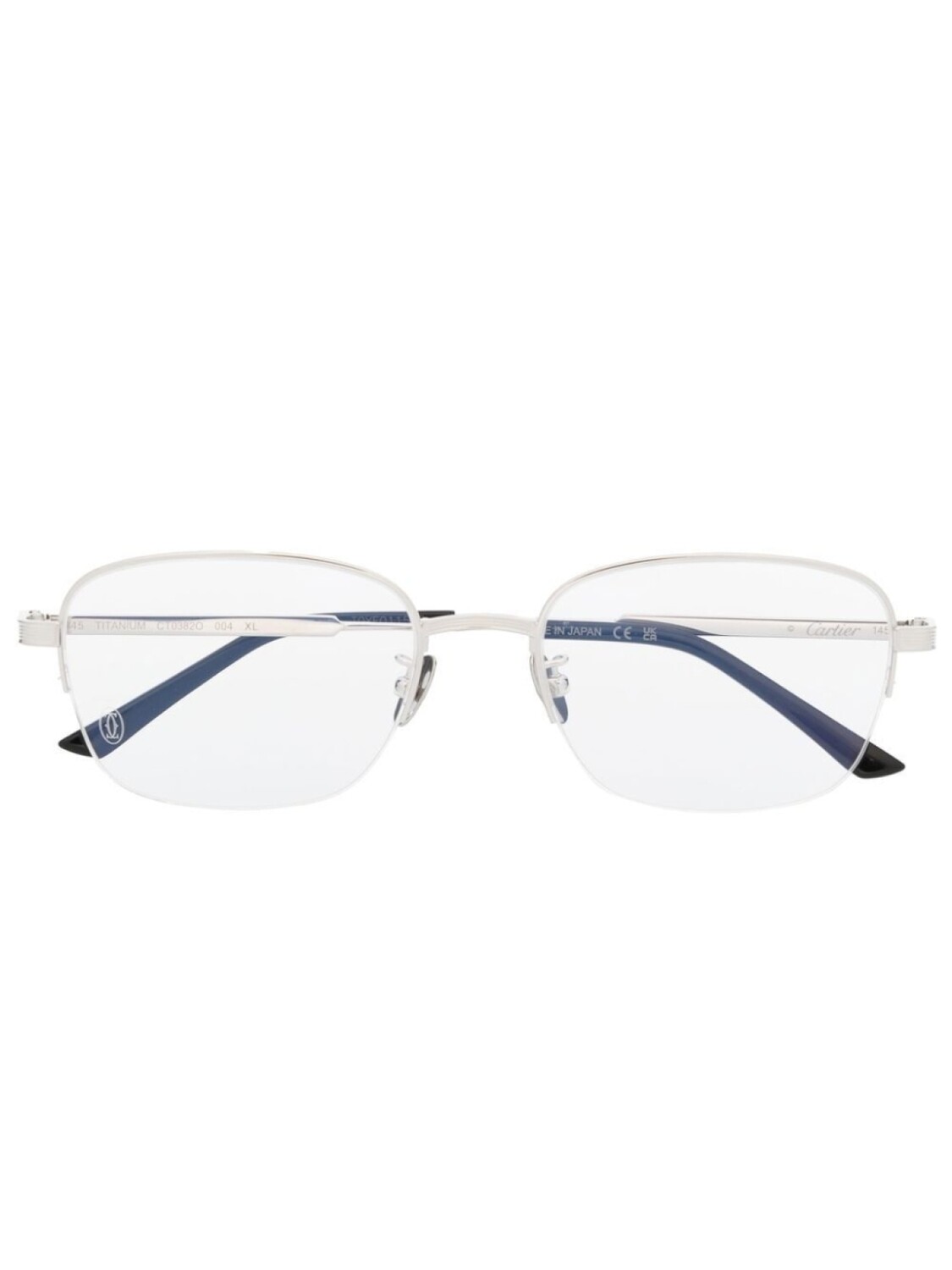 

Cartier Eyewear очки в квадратной оправе с логотипом, серебристый