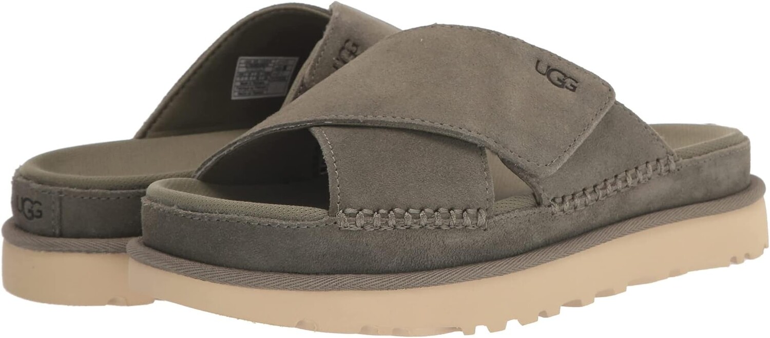 

Сандалии на плоской подошве Goldenstar Cross Slide UGG, цвет Moss Green