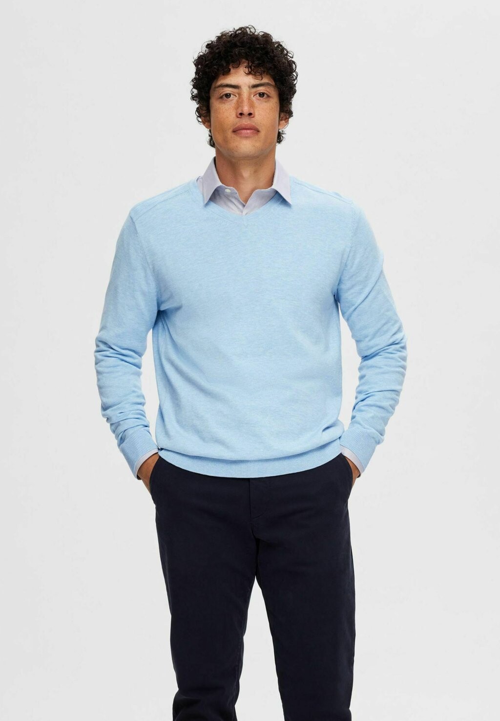 

Свитер Berg Selected, цвет cashmere blue