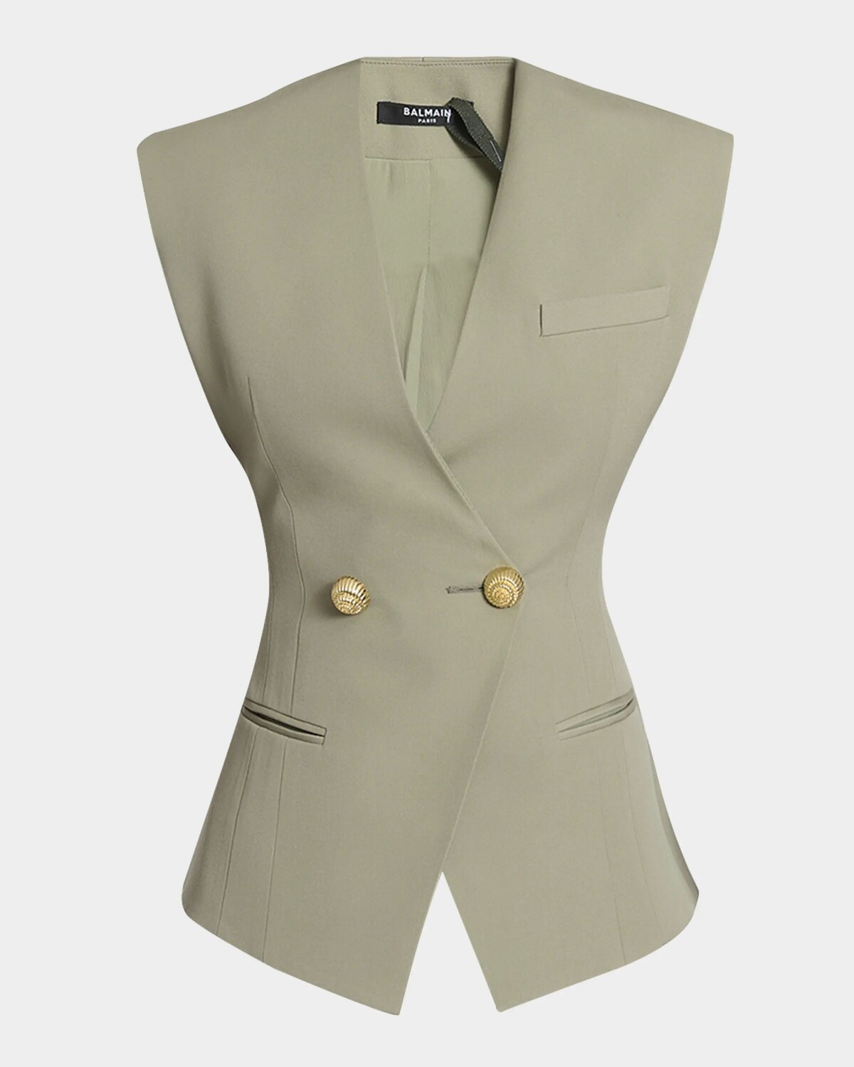 

Жилет Grain De Poudre на пуговицах Balmain, цвет Olive
