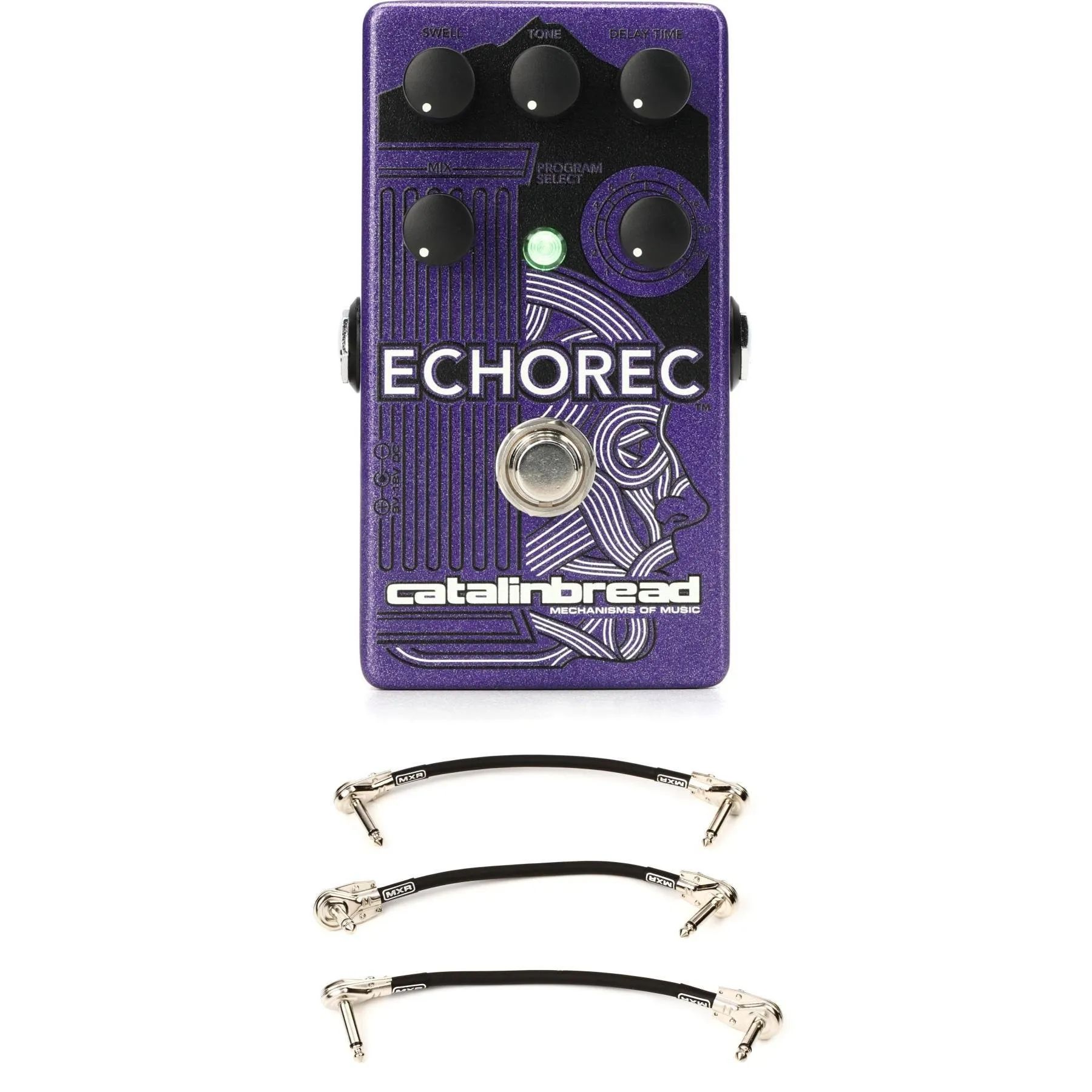 

Новая педаль задержки Catalinbread Echorec Binson и 3 соединительных кабеля — коллекция Purple Gaze