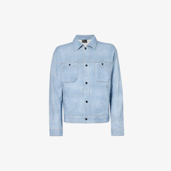 

Куртка из хлопкового джерси с накладными карманами Emporio Armani, цвет denim look
