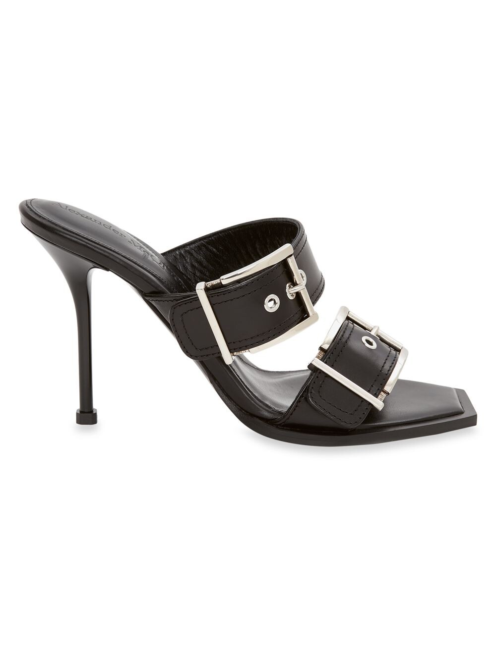 

Кожаные мюли с пряжкой Alexander McQueen, черный