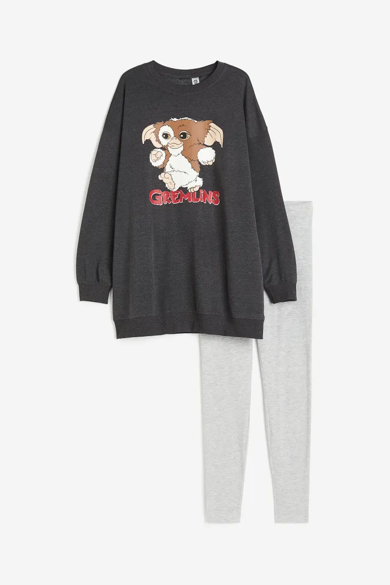 

Пижама с принтом H&M, серый