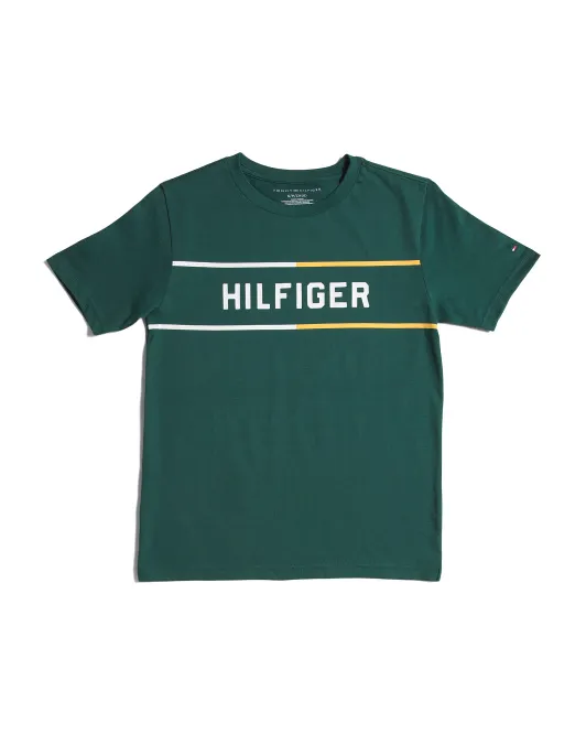 

Футболка с короткими рукавами для мальчиков Big Boys Tommy Hilfiger, зеленый