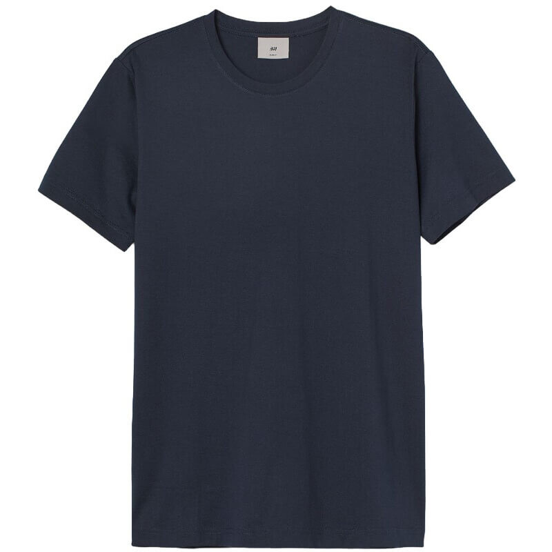 

Футболка H&M Slim Fit Premium Cotton, темно-синий
