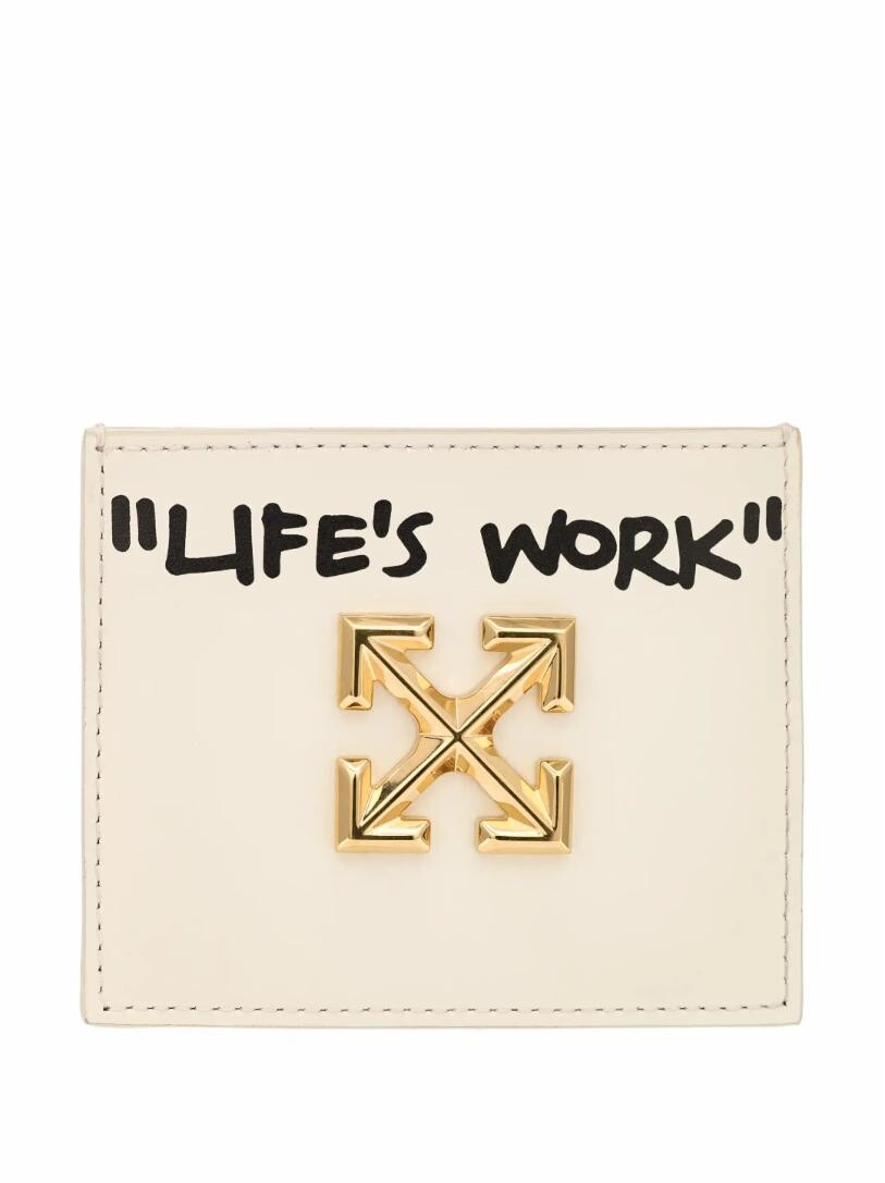 

Кожаная визитница с принтом Life's Work Off-White