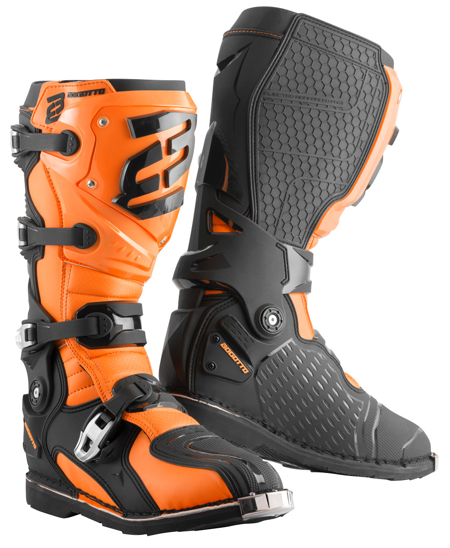 Ботинки для мотокросса Bogotto MX-7 S с защитой голени, оранжевый/черный