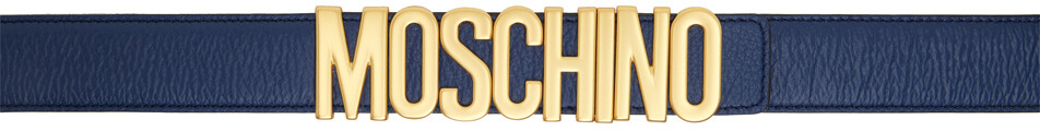 

Синий ремень с логотипом Moschino