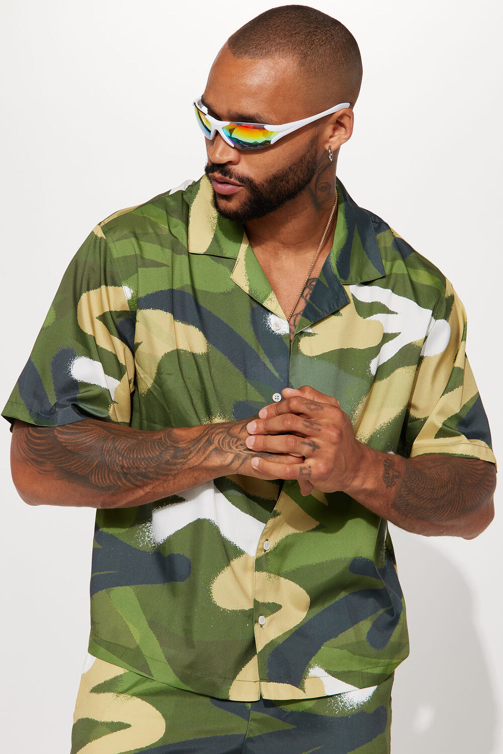 

Рубашка Fashion Nova ZDF01V310184, оливковый
