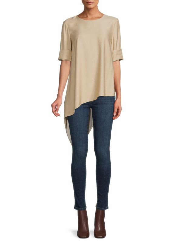 

Топ St. John с асимметричным подолом, beige