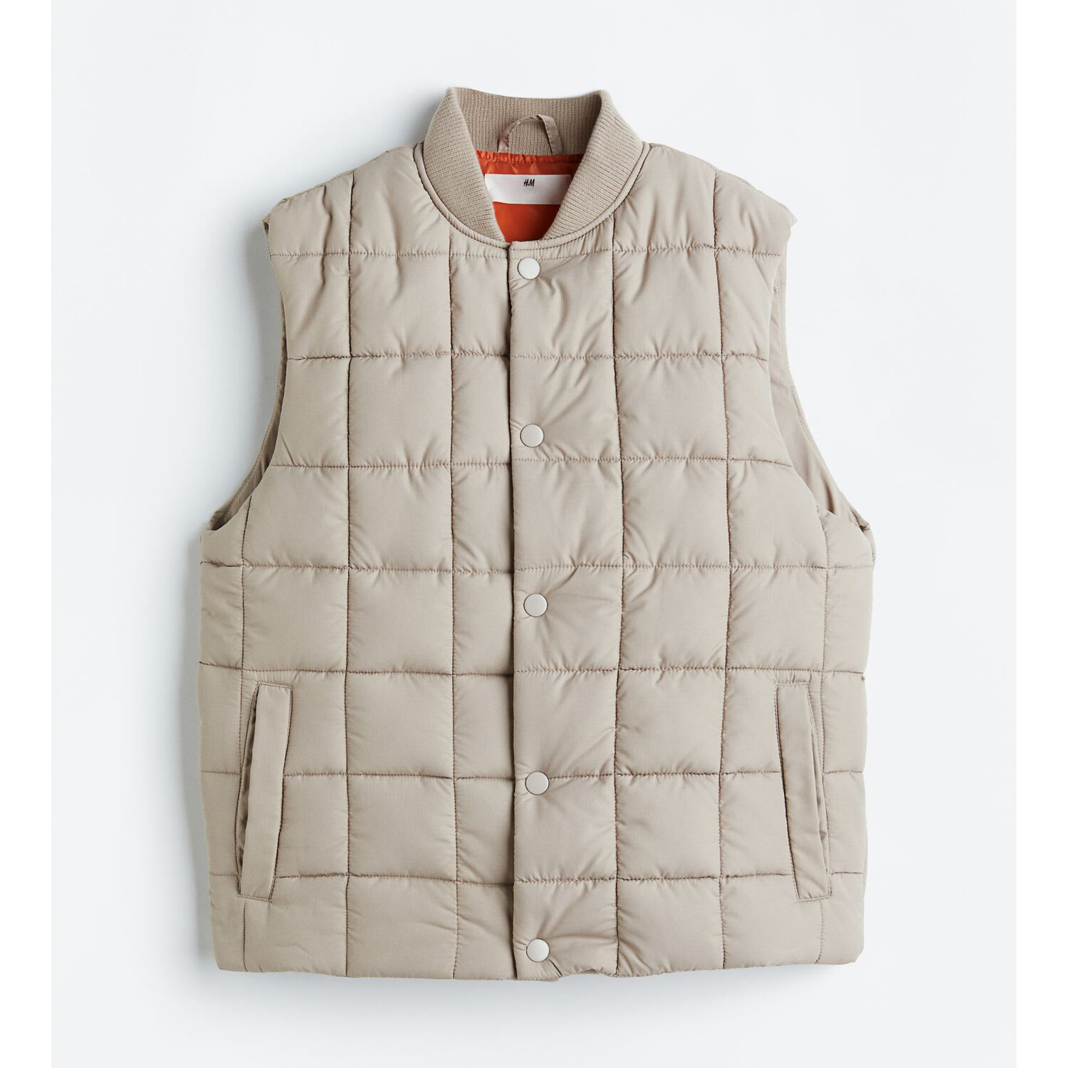

Стеганый жилет H&M Solid-color, серо-коричневый