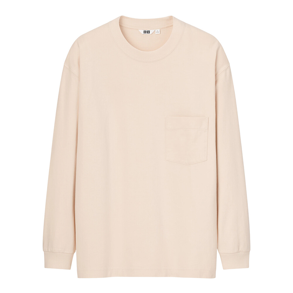 

Футболка Uniqlo U Crew Neck Long Sleeved, кремовый