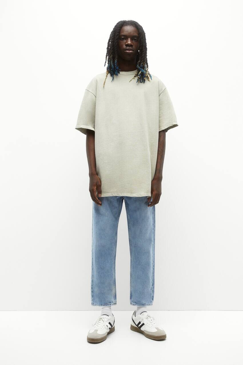 

Свободные синие джинсы среднего кроя Pull&Bear, темно-синий
