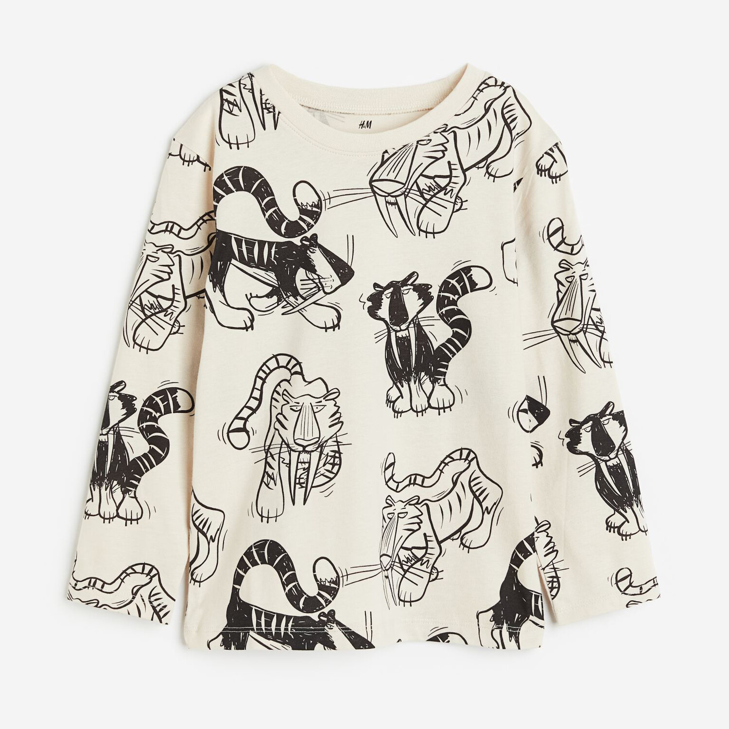 

Футболка с длинными рукавами H&M Tigers, белый/черный