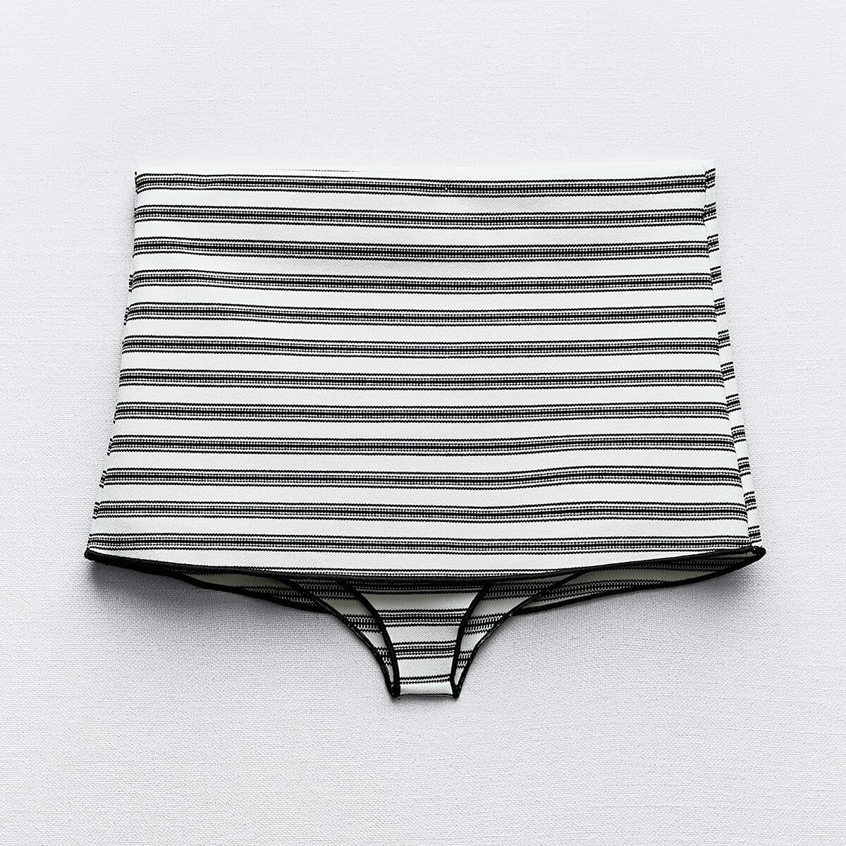 Шорты-кюлоты Zara Striped Stretch Knit, черный/белый