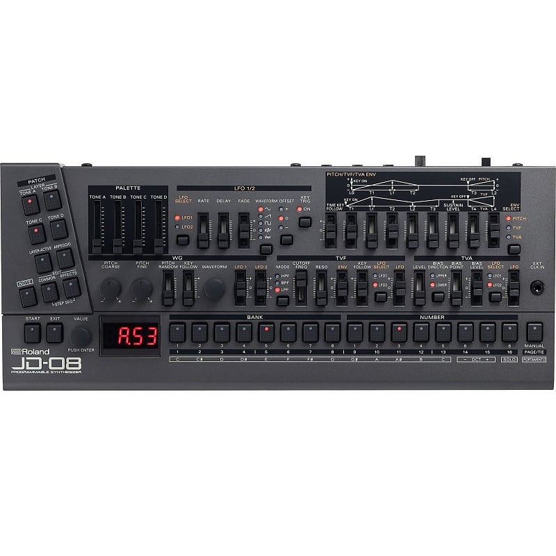 Программируемый звуковой модуль синтезатора Roland JD-08 на базе JD-800 JD-08 Programmable Sound Module Based On JD-800 plc industrial control board fx1n 10mt programmable relay delay module with shell