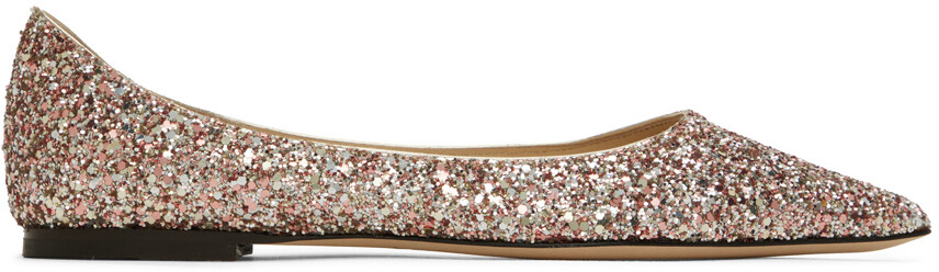 

Розовые и серебряные балетки Love Jimmy Choo