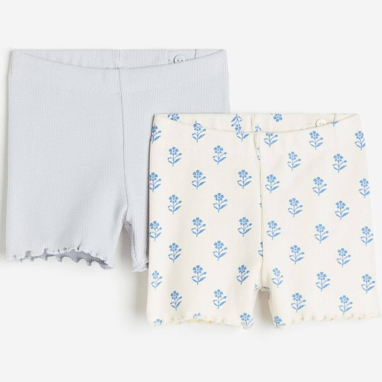 

Комплект шорт H&M Floral Ribbed, 2 предмета, голубой