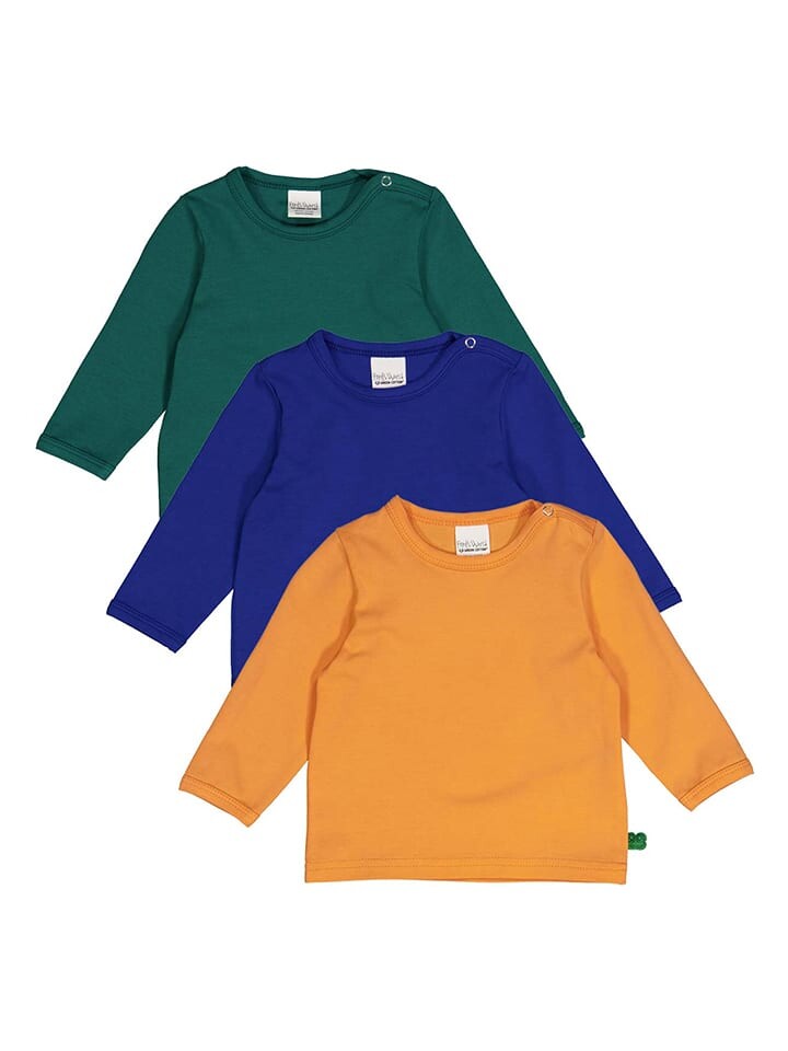 

Лонгслив Fred´s World by GREEN COTTON 3er Set s Alfa, цвет grün/blau/orange